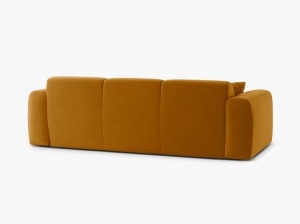 CANAPEA CU 3 LOCURI, MOLINO, 235 CM, GALBEN, CU TAPITERIE DIN TEXTIL CATIFEA VELVET CASINO, MICADONI - Img 3