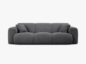 CANAPEA CU 3 LOCURI, MOLINO, 235 CM, GRI INCHIS, CU TAPITERIE DIN TEXTIL BOUCLE BALOO, MICADONI