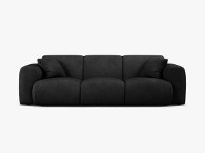 CANAPEA CU 3 LOCURI, MOLINO, 235 CM, NEGRU, CU TAPITERIE DIN TEXTIL CHENILLE REBEL, MICADONI