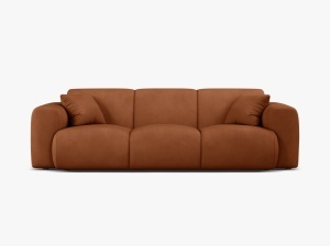 CANAPEA CU 3 LOCURI, MOLINO, 235 CM, PORTOCALIU, CU TAPITERIE DIN TEXTIL CHENILLE REBEL, MICADONI