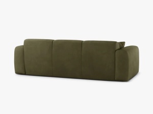 CANAPEA CU 3 LOCURI, MOLINO, 235 CM, VERDE DESCHIS, CU TAPITERIE DIN TEXTIL CHENILLE REBEL, MICADONI - Img 3