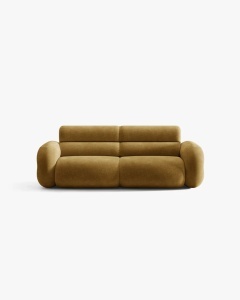 CANAPEA CU 3 LOCURI, NEO, GALBEN MUSTAR, 220X100 CM, TAPITAT CU TAPITERIE DIN TEXTIL CHENILLE GOLD, MICADONI