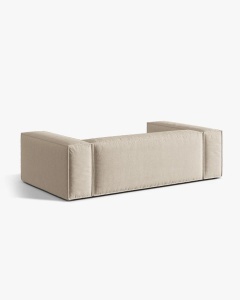 CANAPEA CU 3 LOCURI, NURIA BEJ, 210X110 CM, TAPITAT CU TAPITERIE DIN TEXTIL STRUCTURAT LIBERTY, MICADONI - Img 3