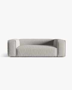 CANAPEA CU 3 LOCURI, NURIA GRI DESCHIS, 210X110 CM, TAPITAT CU TAPITERIE DIN TEXTIL STRUCTURAT LIBERTY, MICADONI