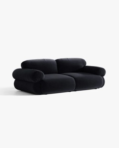 CANAPEA CU 3 LOCURI, OPHELIA, ALBASTRU ROYAL, 217 CM, CU TAPITERIE DIN TEXTIL CATIFEA VENUS, MICADONI - Img 2
