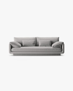 CANAPEA CU 3 LOCURI, TORINO, 220X103, GRI DESCHIS, CU TAPITERIE DIN TEXTIL STRUCTURAT WIND, MICADONI