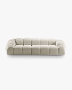 CANAPEA CU 4 LOCURI DIANA, BEJ DESCHIS, 294X114 CM, TAPITAT CU TAPITERIE DIN TEXTIL 3D SONIC, MICADONI