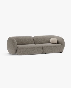 CANAPEA CU 4 LOCURI KATE, MELANJ BEJ, 243X99 CM, TAPITAT CU TAPITERIE DIN TEXTIL STRUCTURAT PUENTE, MICADONI