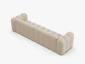 CANAPEA CU 4 LOCURI LUPIN 288, BEJ, CU TAPITERIE DIN TEXTIL BOUCLE BALOO, MICADONI - Img 3