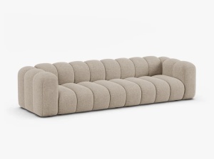 CANAPEA CU 4 LOCURI LUPIN 288, BEJ INCHIS, CU TAPITERIE DIN TEXTIL CHENILLE EDEN, MICADONI - Img 2