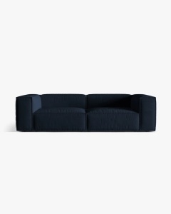 CANAPEA CU 4 LOCURI, NURIA ALBASTRU INCHIS, 250X110 CM, TAPITAT CU TAPITERIE DIN TEXTIL CATIFEA PARIS, MICADONI