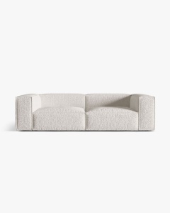 CANAPEA CU 4 LOCURI, NURIA MELANJ GRI BEJ, 250X110 CM, TAPITAT CU TAPITERIE DIN TEXTIL BOUCLE MONET, MICADONI