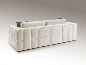 CANAPEA DE LUX, BERLIN, 9031012, 3 LOCURI, ALB/AURIU, DESIGN MODERN - Img 2