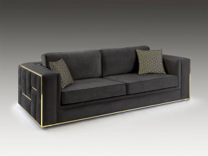 CANAPEA DE LUX, BERLIN, 9031371, 3 LOCURI, ANTRACIT/AURIU, DESIGN MODERN