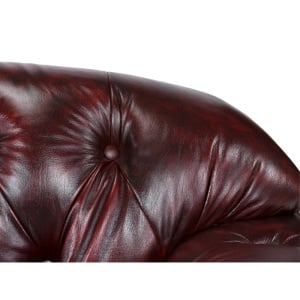 CANAPEA DE LUX CHESTERFIELD HEREFORD 168CM, 2 LOCURI, DIN PIELE NATURALA, CULOARE ROSU ANTIC, ARTIM SELECTION - Img 3