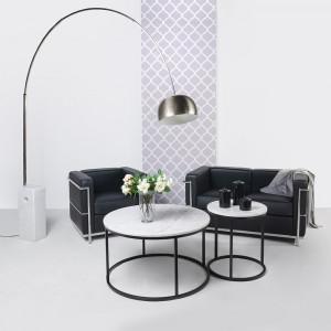 CANAPEA DUBLA NEAGRA DIN PIELE NATURALA SOFT LC2 STIL MODERN - Img 7