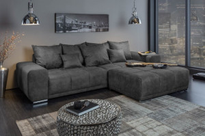 CANAPEA ELEGANCIA 280 CM, 40479, MICROFIBRA GRI ANTIC STIL MODERN - Img 2