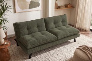 CANAPEA EXTENSIBILA COCO 190CM, 3 LOCURI, REALIZATA DIN LEMN SI CATIFEA RAIAT, DE CULOARE VERDE, ARTIM GROUP SELECTION - Img 2