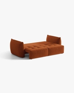 CANAPEA EXTENSIBILA CU 3 LOCURI, BLOOM, 250 CM, CARAMIZIU, CU TAPITERIE DIN TEXTIL CATIFEA CASINO, MICADONI - Img 5