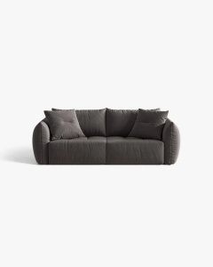 CANAPEA EXTENSIBILA CU 3 LOCURI, BLOOM, 250 CM, GRI INCHIS, CU TAPITERIE DIN TEXTIL CATIFEA CASINO, MICADONI