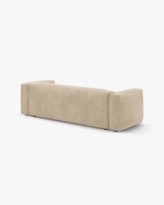 CANAPEA EXTENSIBILA, CU 3 LOCURI, MARTINA, BEJ DESCHIS, 264 CM, CU TAPITERIE DIN TEXTIL CATIFEA VOGUE, MICADONI - Img 5