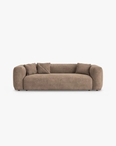 CANAPEA EXTENSIBILA, CU 3 LOCURI, MARTINA, BEJ INCHIS, 264 CM, CU TAPITERIE DIN TEXTIL CATIFEA VOGUE, MICADONI