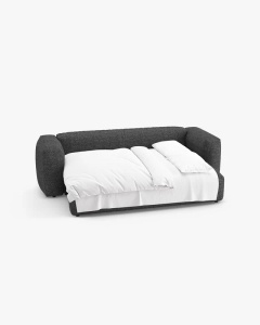CANAPEA EXTENSIBILA, CU 3 LOCURI, MARTINA, GRI ANTRACIT, 264 CM, CU TAPITERIE DIN TEXTIL BOUCLE MONET, MICADONI - Img 4