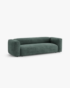 CANAPEA EXTENSIBILA, CU 3 LOCURI, MARTINA, VERDE MUSCHI, 264 CM, CU TAPITERIE DIN TEXTIL CATIFEA VOGUE, MICADONI - Img 2