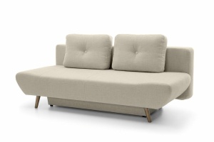 CANAPEA EXTENSIBILA DORIAN BEJ GRUPA II, CONFECTIONATA DIN LEMN, SPUMA POLIURETANICA SI TEXTIL, STIL MODERN - Img 1