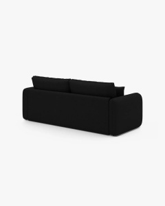 CANAPEA EXTENSIBILA DORMI, NEGRU, 225X94 CM, TAPITAT CU TAPITERIE DIN TEXTIL STRUCTURAT MOLYBDEN, MICADONI - Img 6