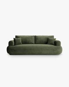 CANAPEA EXTENSIBILA ELLA, VERDE, 253X108 CM, TAPITAT CU TAPITERIE DIN TEXTIL CATIFEA VOGUE, MICADONI