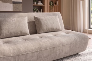 CANAPEA EXTENSIBILA ELYPSE 200CM, 3 LOCURI, REALIZATA DIN LEMN MASIV SI TEXTIL CHENILLE, CULOARE GRI, INVICTA INTERIOR - Img 7