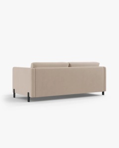 CANAPEA EXTENSIBILA GLORIA, CU 2 LOCURI, BEJ, 102X206 CM, TAPITAT CU TAPITERIE DIN TEXTIL CATIFEA SALVADOR, MICADONI - Img 3
