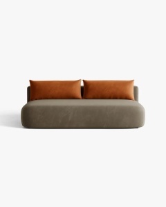CANAPEA EXTENSIBILA HENA, CU 3 LOCURI, GRI-MARO, 205X112 CM, TAPITAT CU TAPITERIE DIN TEXTIL CATIFEA SALVADOR, MICADONI