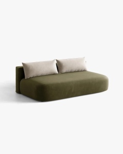 CANAPEA EXTENSIBILA HENA, CU 3 LOCURI, VERDE, 205X112 CM, TAPITAT CU TAPITERIE DIN TEXTIL CATIFEA SALVADOR, MICADONI - Img 3