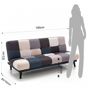 CANAPEA EXTENSIBILA, JAMBOREE, COD 3351, STIL MODERN, REALIZATA DIN LEMN SI STOFA - Img 3