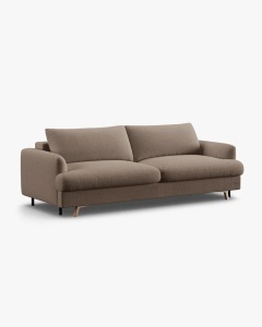 CANAPEA EXTENSIBILA NAOMI, CU 3 LOCURI, CAPPUCCINO, 233X110 CM, TAPITAT CU TAPITERIE DIN TEXTIL STRUCTURAT LIBERTY, MICADONI - Img 6