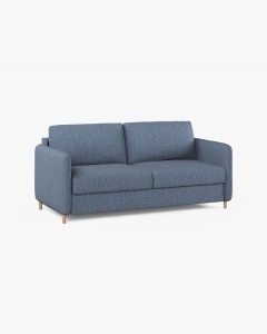 CANAPEA EXTENSIBILA SIMO, ALBASTRU DESCHIS, 225X94 CM, TAPITAT CU TAPITERIE DIN TEXTIL STRUCTURAT BABEL, MICADONI - Img 4