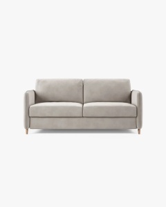 CANAPEA EXTENSIBILA SIMO, BEJ, 225X94 CM, TAPITAT CU TAPITERIE DIN TEXTIL CATIFEA SALVADOR, MICADONI