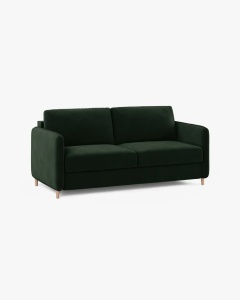 CANAPEA EXTENSIBILA SIMO, VERDE SMARALD, 225X94 CM, TAPITAT CU TAPITERIE DIN TEXTIL CATIFEA SALVADOR, MICADONI - Img 4