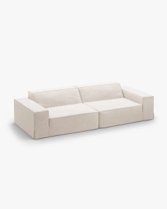 CANAPEA JODIE, CU 4 LOCURI, 244X99 CM, BEJ, TAPITAT CU TAPITERIE DIN TEXTIL STRUCTURAT LINS, MICADONI - Img 3