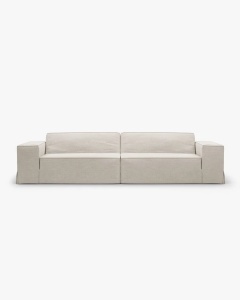 CANAPEA JODIE, CU 4 LOCURI, 244X99 CM, NATURAL, TAPITAT CU TAPITERIE DIN TEXTIL STRUCTURAT LINS, MICADONI