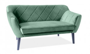 CANAPEA KARO 2, VERDE BLUVEL 78/WENGE, TAPITERIE DIN CATIFEA SI PICIOARE DIN LEMN
