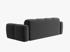 CANAPEA LISA, 3 LOCURI, 216 CM, GRI INCHIS, TAPITERIE DIN CATIFEA, DESIGN DEOSEBIT - Img 4