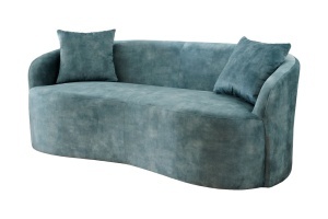 CANAPEA LIVING SEMIROTUNDA ELEMENTS, 180CM, 2 LOCURI, DIN LEMN SI MATERIAL CATIFEA, CULOARE PETROL, INVICTA INTERIOR