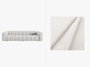 CANAPEA LUPIN, 4 LOCURI, 288 CM, DIVERSE NUANTE, TAPITERIE BOUCLE, DESIGN DEOSEBIT - Img 3