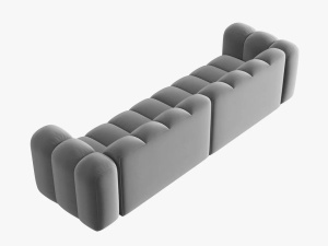 CANAPEA LUPIN, 4 LOCURI, 288 CM, GRI 17, TAPITERIE DIN CATIFEA, DESIGN DEOSEBIT - Img 3