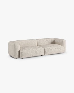 CANAPEA MARTINA, 320X120 CM, ADANCIME SCAUN 90 CM, BEJ, TAPITAT CU TAPITERIE DIN TEXTIL CORDOI TILIA, MICADONI - Img 2