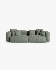 CANAPEA MARTINA, 320X120 CM, ADANCIME SCAUN 90 CM, VERDE MUSCHI, TAPITAT CU TAPITERIE DIN TEXTIL STRUCTURAT BOSTON, MICADONI