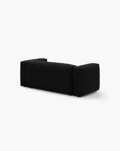 CANAPEA MARTINA, CU 2 LOCURI, NEGRU, 200 CM, CU TAPITERIE DIN TEXTIL STRUCTURAT BOSTON, MICADONI - Img 3